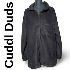 CUDDL DUDS Sculpted Sherpa Shacket, Full Button Closure, Warm & Cozy, Size Large